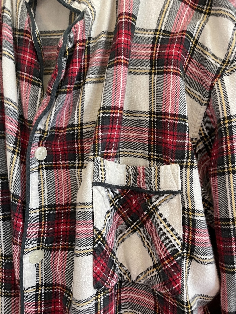 Stafford | XXL | Red Navy Plaid Button Up Shirt - Picture 6 of 8